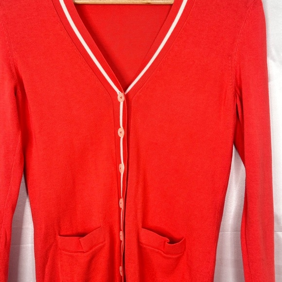 Brook Brothers Orange/Coral V-Neck Cardigan Sweater Size XS - Picture 5 of 10